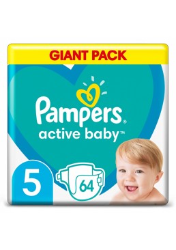 Подгузники детские Pampers Active Baby, размер 5 (11–16 кг), 64 шт